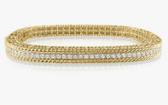 Roberto Coin 18K Yellow Gold Princess Diamond Bangle Bracelet | Alson Jewelers