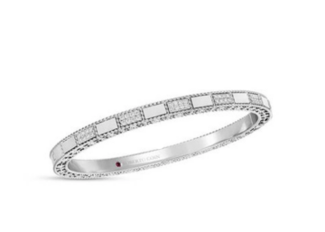 Roberto Coin 18K White Gold Mosaic Bangle Bracelet, Featuring 48 Round Diamonds =1.75ctw, G-H Color, SI Clarity | Alson Jewelers