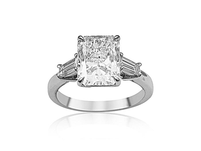 Alson Signature Collection Platinum Three-Stone Diamond Engagement Ring