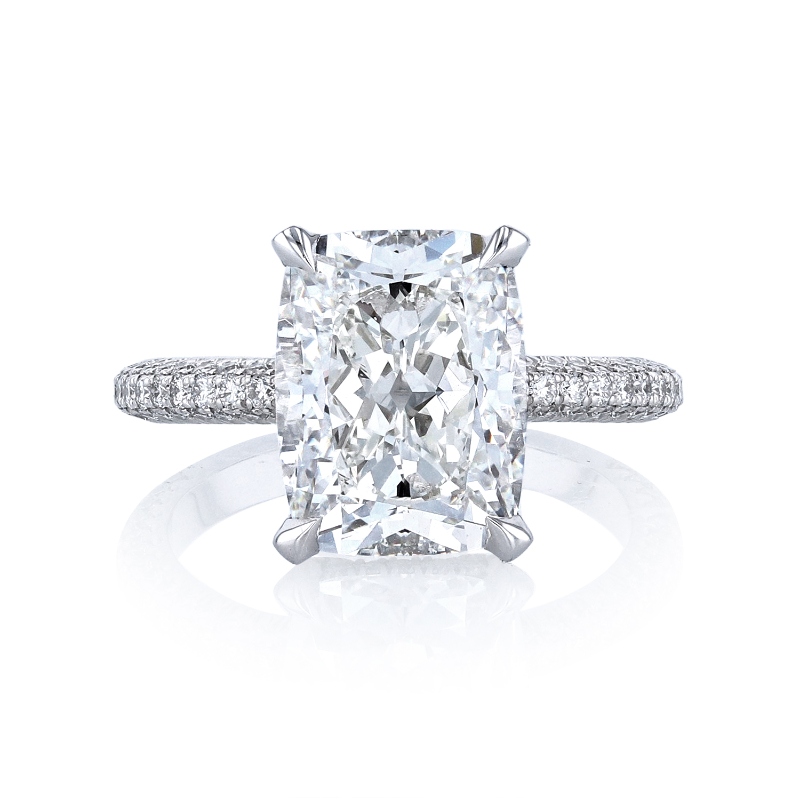 Alson Signature Collection Platinum Three-Sided Diamond Engagement Ring