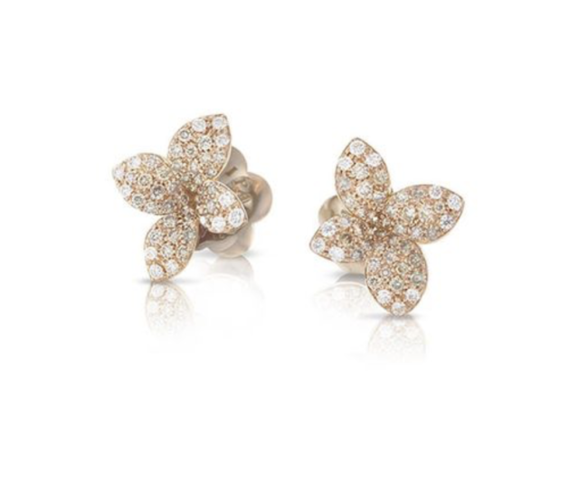 Rahaminov 18K Yellow Gold Flower Shape Leverback Earrings, Featuring 12 Pear Shape Diamonds =3.68ctw, D-F Color, VS-SI Clarity | Alson Jewelers