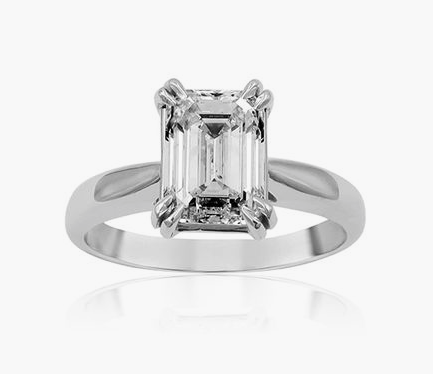 Alson Signature Collection Platinum Diamond Solitaire Engagement Ring, Featuring an Emerald Cut Diamond Weighing 2.01 Carats, SI2 Clarity, F Color, GIA Certified | Alson Jewelers
