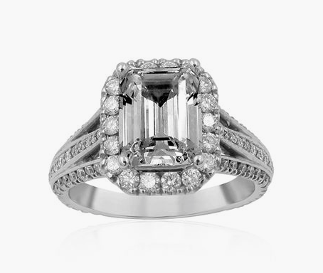 Precision Set Frame Engagement Ring, Fashioned in 18K White Gold, Featuring 104 Round Diamonds =1.05cts Total Weight, Center Stone Sold Separately | Alson Jewelers