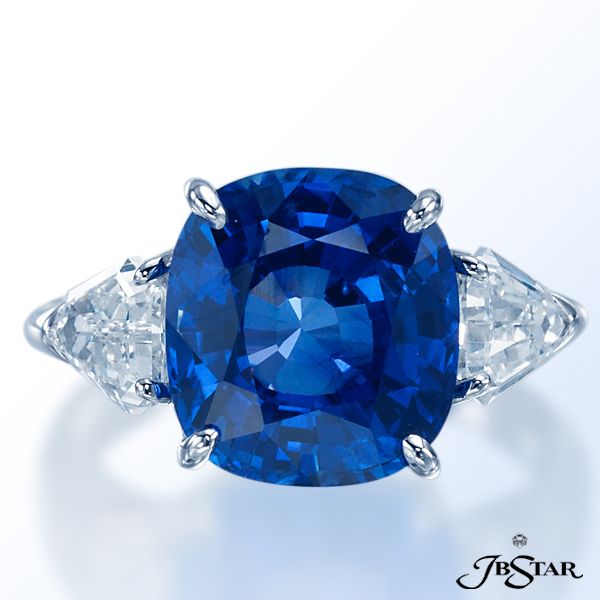 JB Star Cushion Sapphire and Diamond Ring | Alson Jewelers