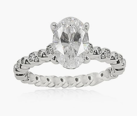 ArtCarved 14K White Gold Diamond Engagement Ring, Featuring 48 Round Diamonds =.22cts Total Weight, Center Stone Sold Separately | Alson Jewelers