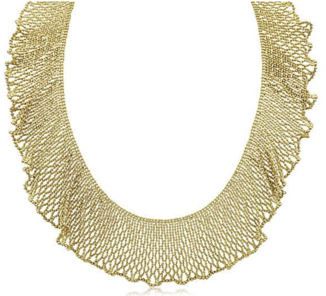 Alson Estate Collection 18K Yellow Gold Mesh Bib Necklace | Alson Jewelers