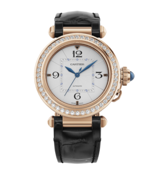 Pasha de Cartier 35mm, automatic movement, rose gold, diamonds, two interchangeable straps | Alson Jewelers