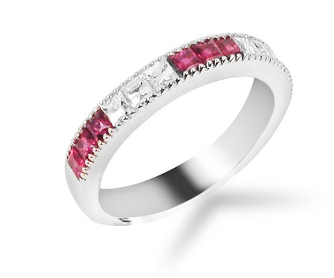 https://alsonjewelers.com/product/bez-ambar-18k-white-gold-diamond-&-ruby-band/AC40400091/ | Alson Jewelers