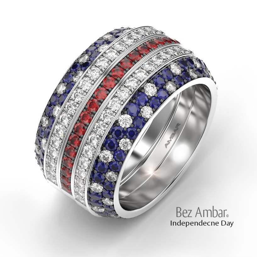 Bez Ambar sapphire, diamond and ruby bands | Alson Jewelers
