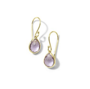 Ippolita 18K Yellow Gold Rock Candy Teeny Teardrop Amethyst Earrings | Alson Jewelers