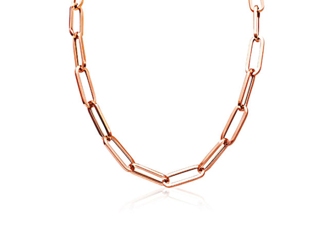 Alson Signature Collection 14K Rose Gold 24 5MM Paperclip Link Necklace | Alson Jewelers