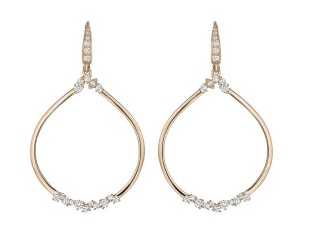 Penny Preville 18K Rose Gold Open Circle Drop Earrings, Featuring 44 Round Diamonds =.97ctw | Alson Jewelers