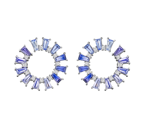 Penny Preville Blue Sapphire and Diamond Ombre Wrap Around Hoop Earrings | Alson Jewelers