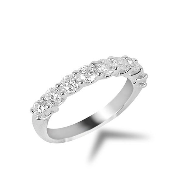 Alson Signature Collection Diamond Band, Fashioned in 14K White Gold and Featuring 9 Round Diamonds =1.00ctw, G-H Color, SI Clarity | Alson Jewelers