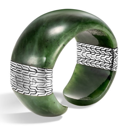 John Hardy Classic Chain Cuff with Green Jade | Alson Jewelers