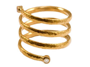 Snake ring 24k gold diamonds | Alson Jewelers
