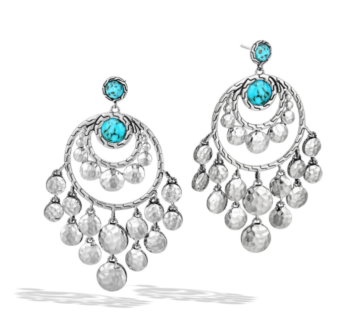 John Hardy Chandelier earrings in turquoise and sterling silver | Alson Jewelers