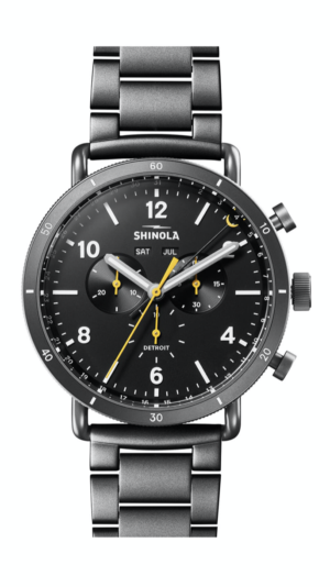 Shinola Canfield Sport Chronograph 45MM PVD Gunmetal Watch, with a Black Dial and Quartz Mo | Alson Jewelers
