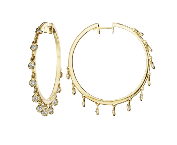 Penny Preville 18K Yellow Gold 1.10CTW Diamond Eyeglass 40MM Hoop Earrings | Alson Jewelers