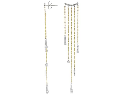 Alson Signature Collection 14K Yellow & White Gold Chain Drop Earrings | Alson Jewelers