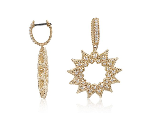 Roberto Coin 18K Rose Gold Roman Barocco .58ctw Diamond Dangle Earrings | Alson Jewelers