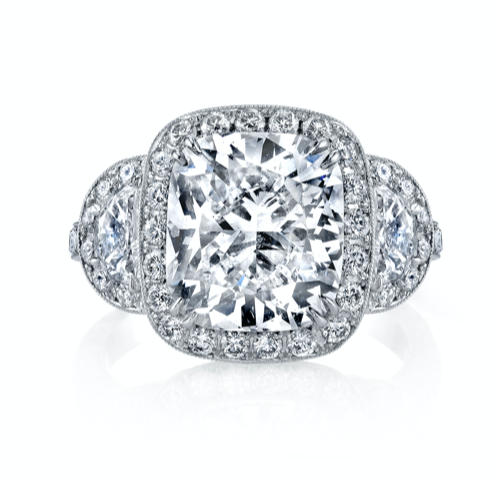 Alson Signature Collection Platinum Halo Diamond Engagement Ring