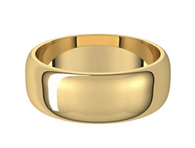 Alson Signature Collection Men | Alson Jewelers's 14K Yellow Gold 7MM Half Round Band