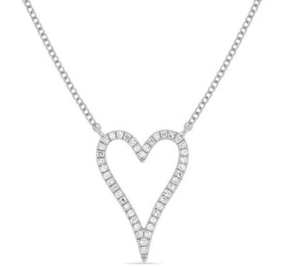 a white gold heart necklace by Shy Creation