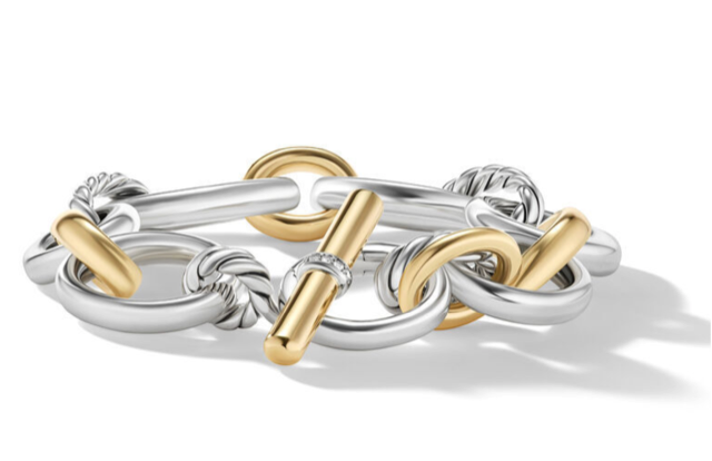 a yellow gold and sterling silver bracelet from David Yurman