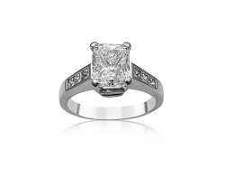 Alson Signature Collection Platinum Channel Set Diamond Engagement Ring