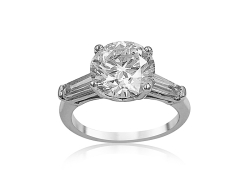 Alson Signature Collection Platinum Three-Stone Diamond Engagement Ring
