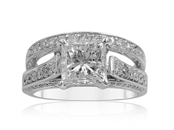 Alson Special Value 14K White Gold & Platinum Diamond Bridal Set