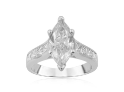 Alson Signature Collection Platinum Channel Set Diamond Engagement Ring