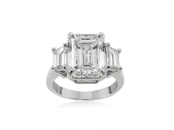 Alson Signature Collection Platinum Three-Stone Diamond Engagement Ring