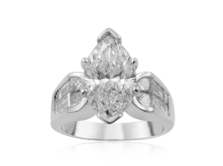 Alson Signature Collection Platinum Marquise Diamond Engagement Ring