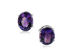 Alson Special Value 18K White Gold Amethyst Earrings