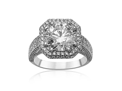 Alson Estate Collection Platinum Diamond Halo Engagement Ring
