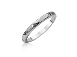Alson Special Value 14K White Gold Inset Diamond Eternity Band