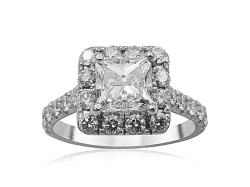 Alson Signature Collection Platinum Diamond Halo Engagement Ring