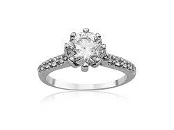 Alson Signature Collection 14K White Gold Diamond Engagement Ring