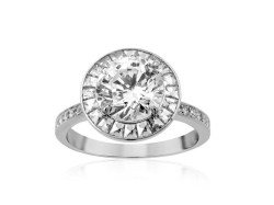 Alson Special Value Bez Ambar 18K White Gold Eclipse Diamond Engagement Ring, Center Stone Sold Separately