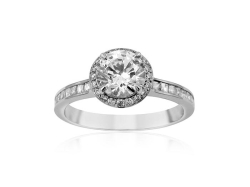 Alson Special Value Bez Ambar 18K White Gold Silvet Diamond Engagement Ring, Center Stone Sold Separately