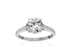 Alson Special Value Bez Ambar 18K White Gold Diamond Engagement Ring, Center Stone Sold Separately