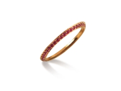 Alson Special Value Bez Ambar 18K Rose Gold Pink Sapphire Bookend Eternity Band