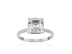 Alson Special Value Bez Ambar 18K White Gold Diamond Engagement Ring, Center Stone Sold Separately