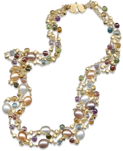 Marco Bicego 18K Yellow Gold Paradise Three-Strand Pearl & Gemstone Necklace