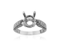 Alson Special Value Platinum Diamond Engagement Ring, Center Stone Sold Separately