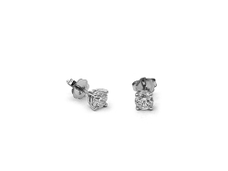 Alson Signature Collection 14K White Gold .51ctw Diamond Stud Earrings