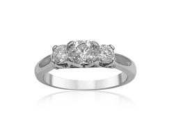 Elara Platinum Three-Stone Diamond Engagement Ring