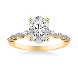 ArtCarved 14K Yellow Gold Diamond Engagement Ring, Center Stone Sold Separately